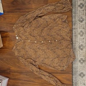 Leopard Print Long Sleeve Blouse